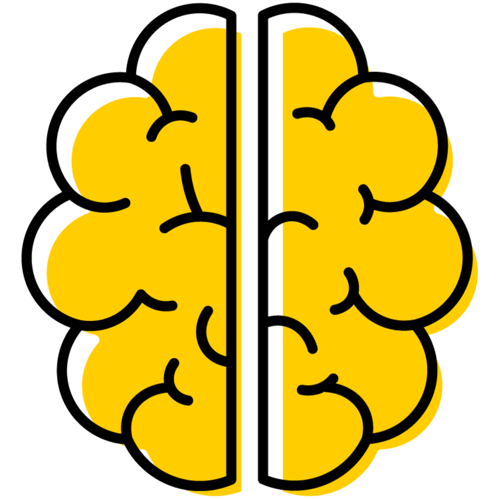 yellow symbol of a brain