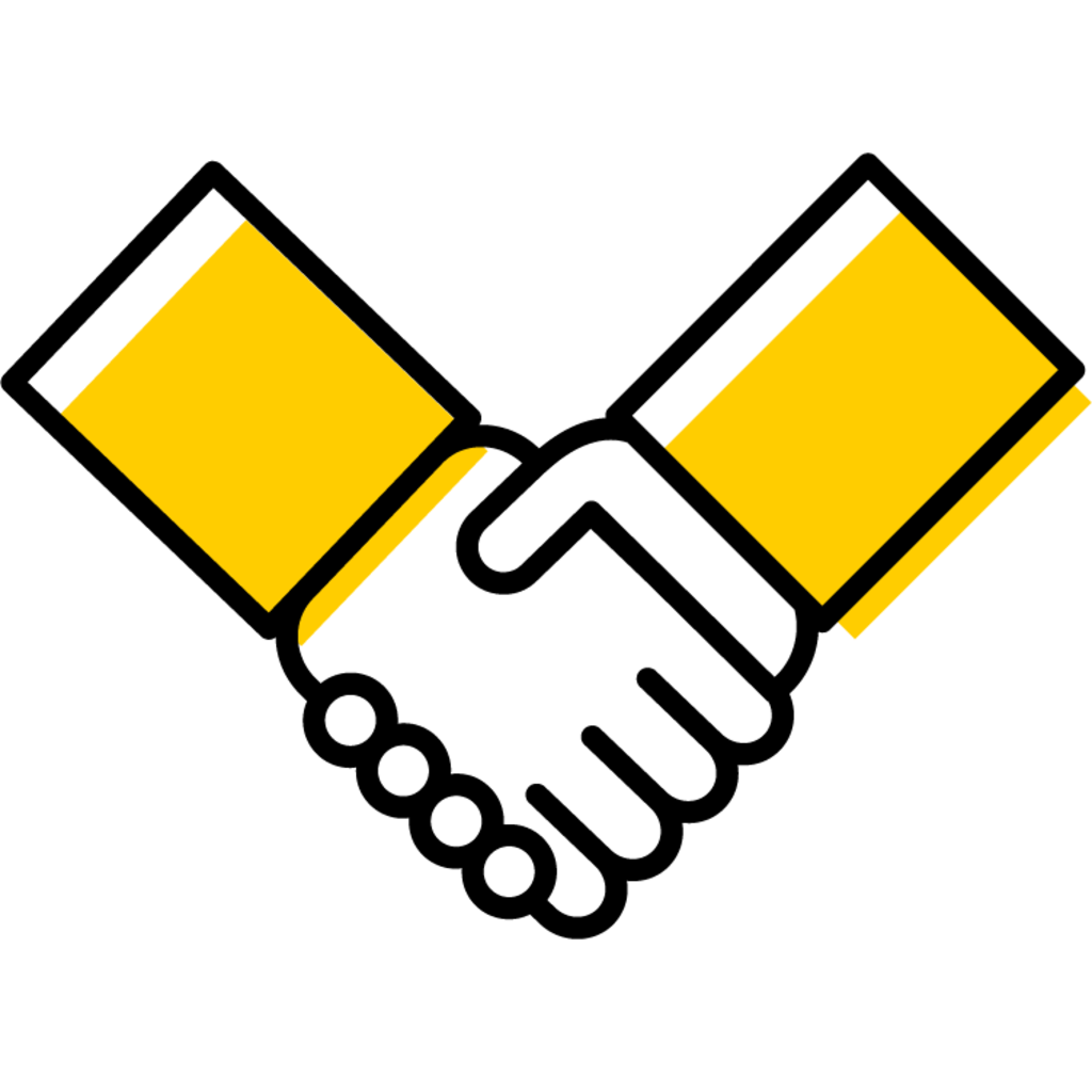 yellow symbol of a handshake