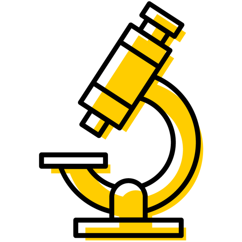 yellow symbol of a microscope