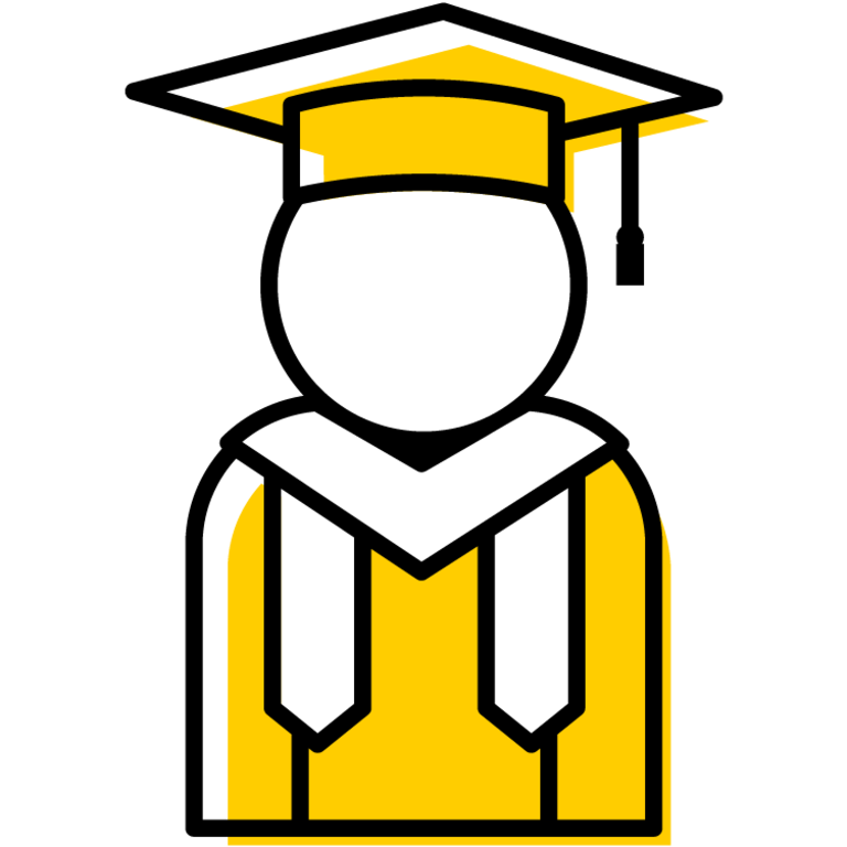 yellow symbol of graduate