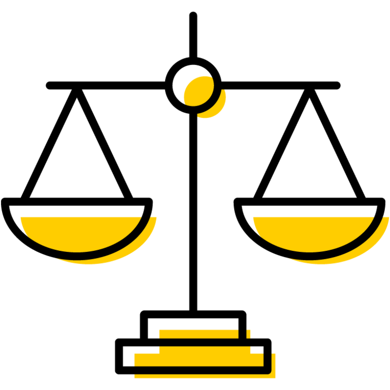 yellow symbol for justice