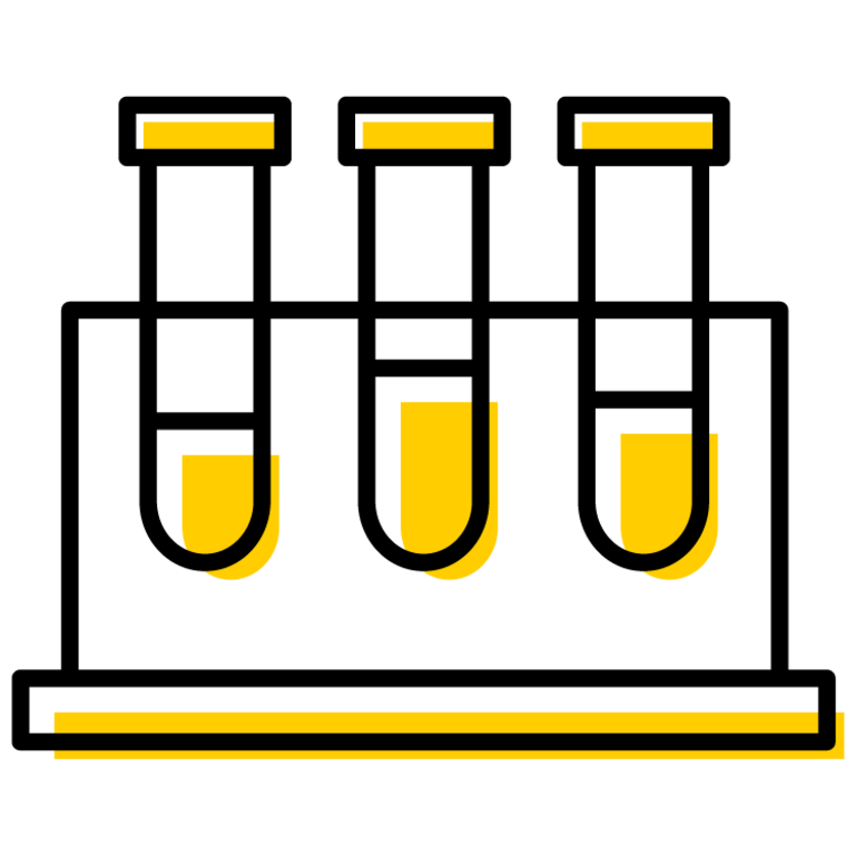 two color test tubes